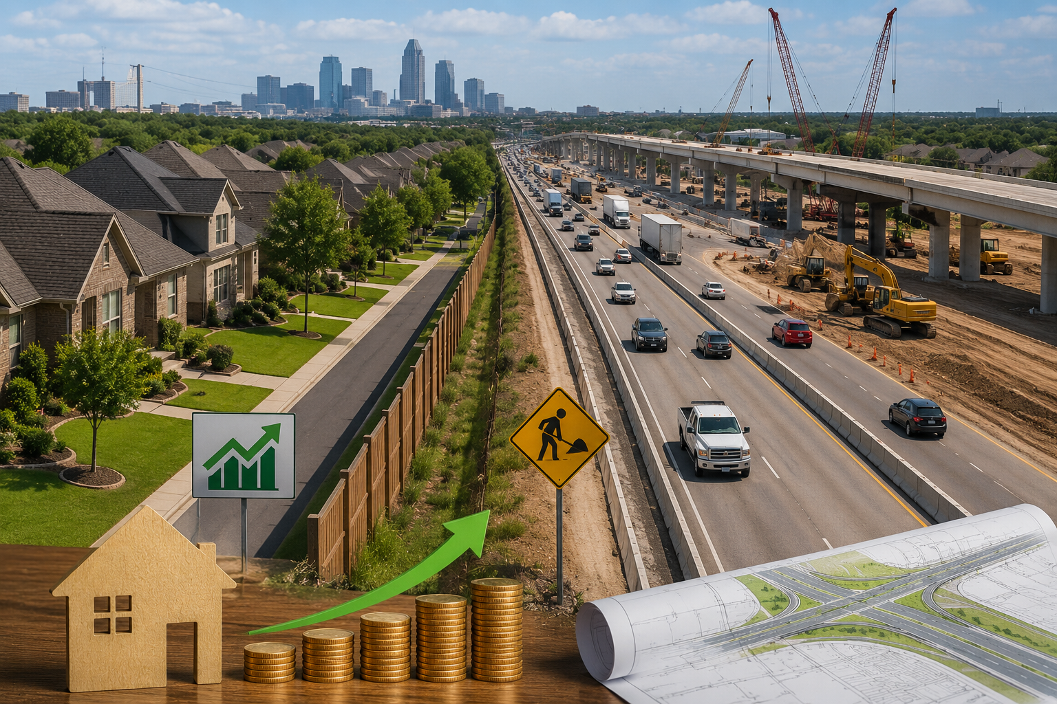highway expansion property values Texas